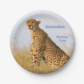 Goedendag van Cheetah, accessoire gepersonaliseerd Papieren Bordje (Voorkant)