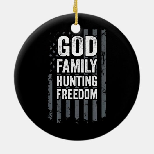 Goederenfamilie jachthoofdvrijheid Funny Hunter US Keramisch Ornament (Achterkant)