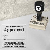 Goedgekeurd met naam, adres. Ontvangstbevestiging Rubberstempel