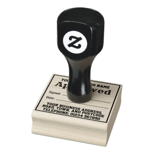 Goedgekeurd met naam, adres. Ontvangstbevestiging Rubberstempel (Stempel)