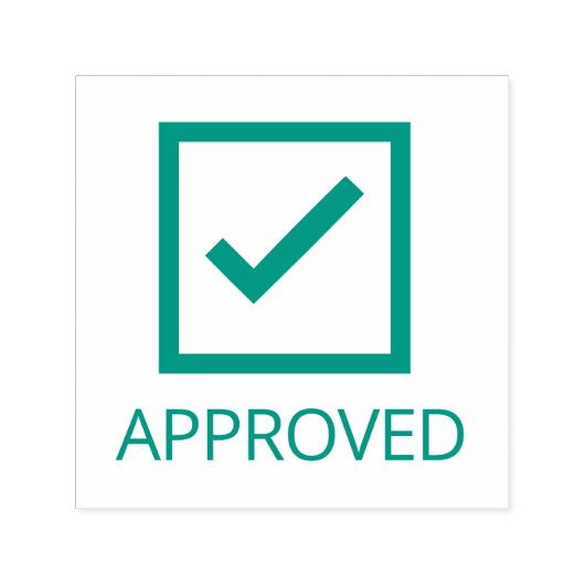 Goedgekeurd vinkje vakje ☑ groen vinkje aangepaste zelfinktende stempel (Design)