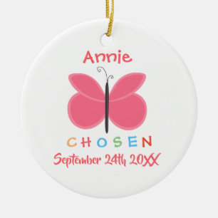 Goedgekeurde Butterfly-adoptie - Aangepaste naam Keramisch Ornament