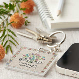 Goedheid van God quilted look bloemen muziek Sleutelhanger