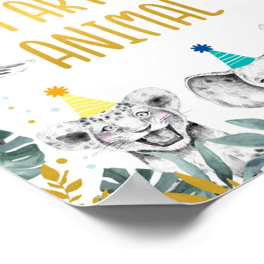 Goedkeuren van een partijcode voor dierenblauw gou poster (Hoek)