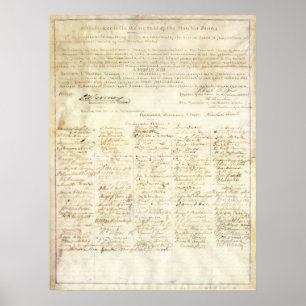Goedkeuring Abraham Lincoln Ondertekening 13e wijz Poster