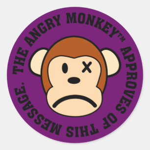 Goedkeuring: Bericht bekrachtigd door Angry Monkey Ronde Sticker