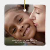 Goedkeuring eerste kerstfeest Rustic Trees foto Keramisch Ornament (Achterkant)