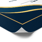 Goedkeuring Gold Blue Certificate Poster (Hoek)