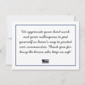 Goedkeuring van de rechtshandhaving van de douane- bedankkaart (Achterkant)