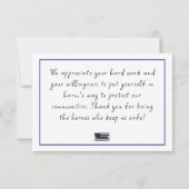 Goedkeuring van de rechtshandhaving van de douane- bedankkaart (Achterkant)