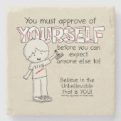 Goedkeuring van jezelf stenen onderzetter (Voorkant)