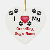 Goedkoop gepersonaliseerd ik hou van mijn GrandDog Keramisch Ornament (Voorkant)