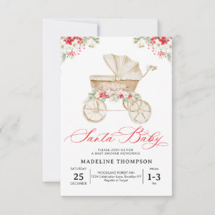 Goedkoop Santa Baby Christmas Stroller Baby shower Notitiekaartje