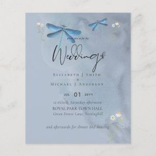 GOEDKOOPSTE Dragon Flies Stof Blauw Trouwfeest Flyer