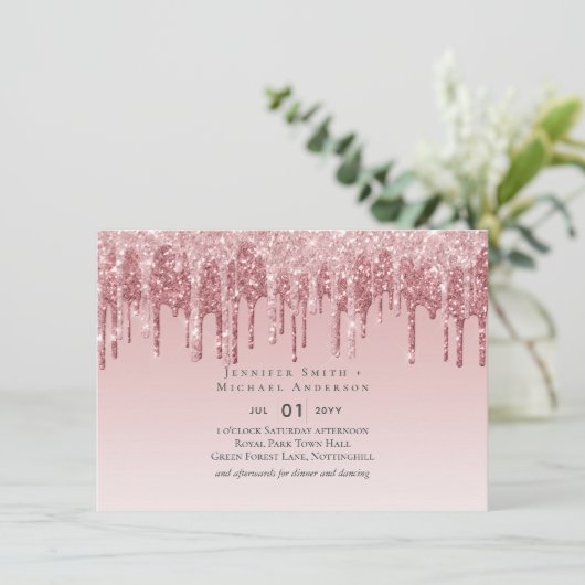 GOEDKOOPSTE Roze Glitter Bruiloft Rose Goud (Staand voorkant)