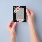 GOEDKOOPSTE Roze Rozen Bloemen Huwelijksuitnodigin Flyer (Hand)