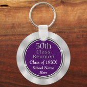 Goedkope 50e klas reünie, Jouw tekst en kleur Sleutelhanger (Voorkant)