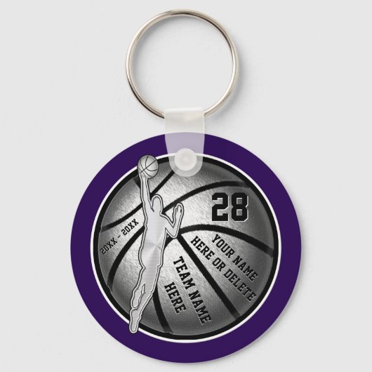 Goedkope Basketbal Sleutelhangers Uw KLEUREN, 4 Te (Voorkant)