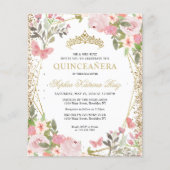 Goedkope Bloemen Blush Goud Tiara Quinceañera Invi Flyer (Voorkant)