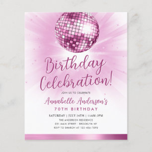 Goedkope Blush Pink Glitter 70s Disco Ball Verjaar Flyer