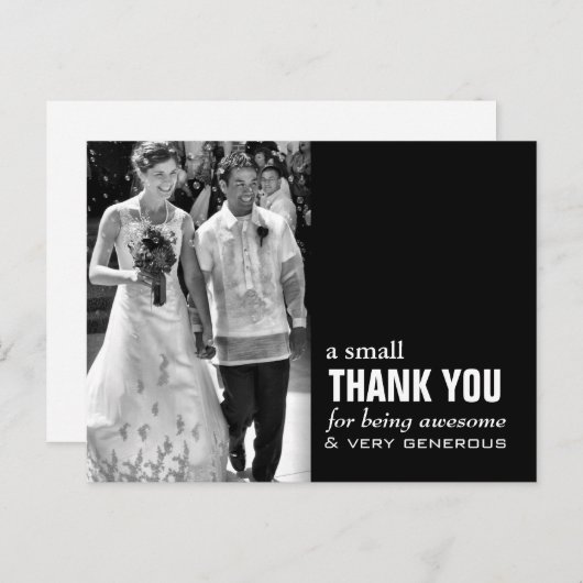 Goedkope bruiloft bedankkaart - Foto grappig! Briefkaart (Voorkant / Achterkant)