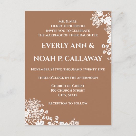 Goedkope bruiloft uitnodiging briefkaart (Voorkant)