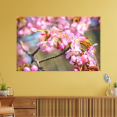 Goedkope cascade van Sakura Flowers op een lenteda Canvas Afdruk (Insitu (Woonkamer))