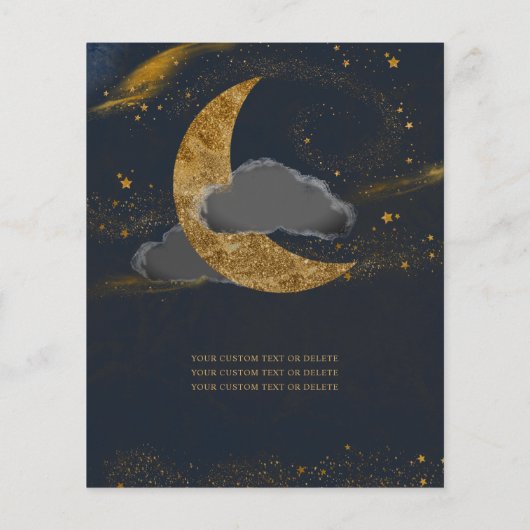 Goedkope Celestial Midnight Blue Stars Quinceanera Flyer (Achterkant)