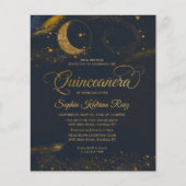 Goedkope Celestial Midnight Blue Stars Quinceanera Flyer (Voorkant)