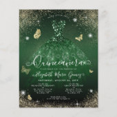 Goedkope Emerald Green Gouden Gown Quinceanera Kaa Flyer (Voorkant)