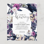 Goedkope Floral Halloween Baby is Brewing Shower Flyer (Voorkant)