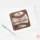 Goedkope gepersonaliseerde rustieke team honkbal S Vierkante Sticker (Envelop)