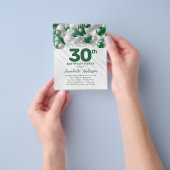 Goedkope glam groene zilveren ballon glitters verj flyer (Hand)