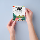 Goedkope ONE Happy Camper Bossen Camping 1e Verjaa Flyer (Hand)
