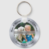 Goedkope persoonlijke toetsen, uw FOTO en TEKST Sleutelhanger (Voorkant)