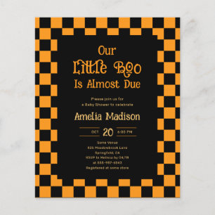 Goedkope Retro Little Boo Halloween Baby Shower Flyer