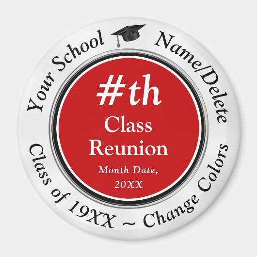 Goedkope reünie-cadeaus, JAAR, COLOREN wijzigen Magneet (Voorkant)