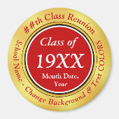 Goedkope rood, wit, goud, klassenreünie gunsten magneet (Voorkant)