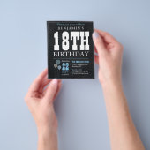 Goedkope Rustieke Krijtbord Blauwe Ballon 18e Verj Flyer (Hand)