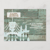 Goedkope Rustieke Schuur Hout Blauw Rustiek Save t Aankondigingskaart (Achterkant)