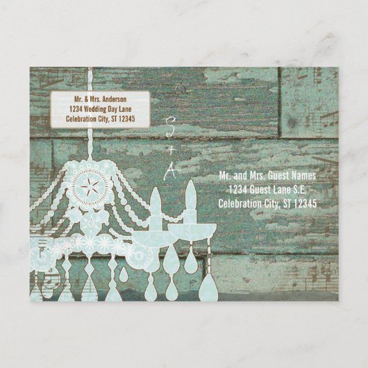 Goedkope Rustieke Schuur Hout Blauw Rustiek Save t Aankondigingskaart (Achterkant)