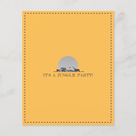 Goedkope Safari Dier Jong Wild & 3 Verjaardag Uitn (Achterkant)