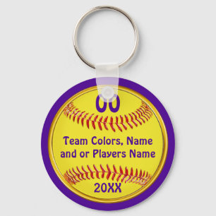 Goedkope Softball Gift Ideeën, Jouw tekst en kleu Sleutelhanger