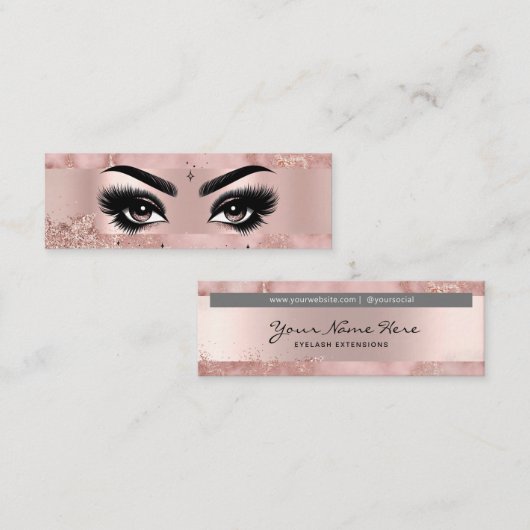 Goedkope wimperextensions mini visitekaartje (Voorkant / Achterkant)