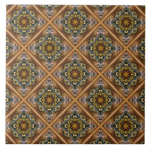 Goemetrische Floral-mozaïekkeramische tegels Tegeltje