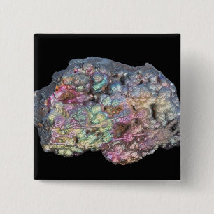 Goethite toont irdescentie vierkante button 5,1 cm
