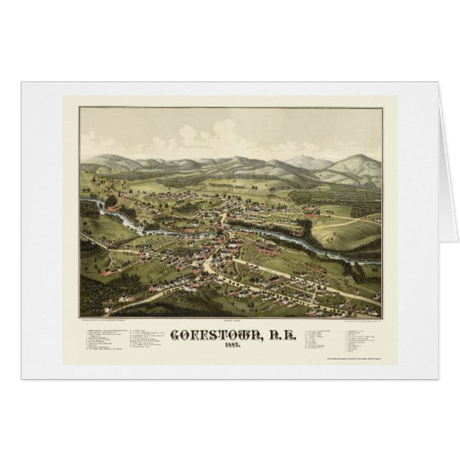 Goffstown, carte panoramique de NH - 1887 (Devant horizontal)