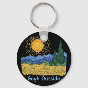 Gogh Buiten Sterrennacht Natuurliefhebber Inspirat Sleutelhanger