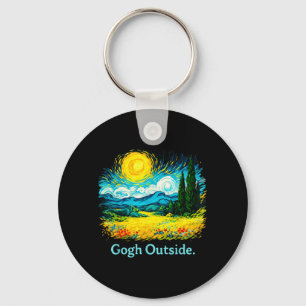 Gogh Buiten Sterrennacht Natuurliefhebber Sleutelhanger