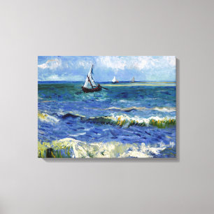 Gogh Seascape bij Les Saintes-Maries-de-la-Mer Canvas Afdruk